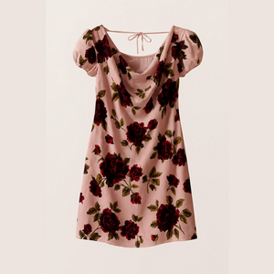 Lulus NWT muse blush pink burnout velvet floral Floral Dress Large